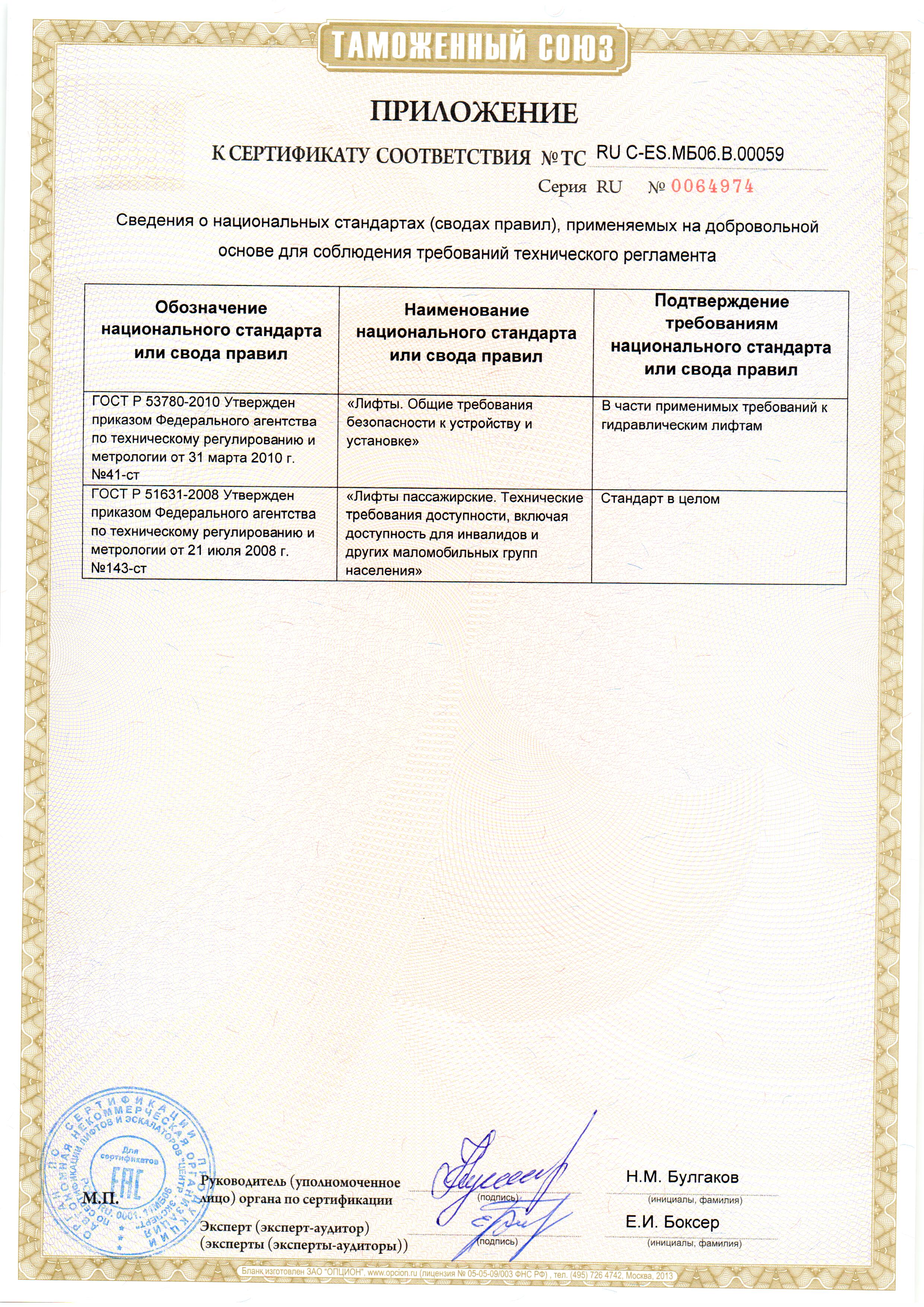 Приложение к сертификату № RU С-ES.МБ06.В00059